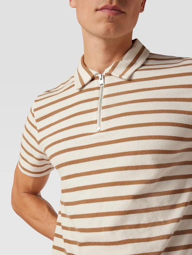 S.Oliver RED LABEL Poloshirt Mit Streifenmuster - Offwhite 3 S.Oliver RED LABEL Poloshirt Mit Streifenmuster - Offwhite – Bild 3