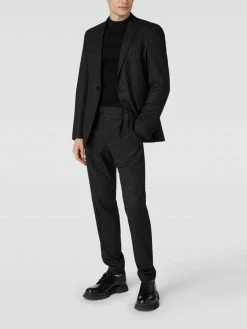 Karl Lagerfeld 1-Knopf-Sakko Mit Effektgarn Modell 'JACKET POWER' - Schwarz