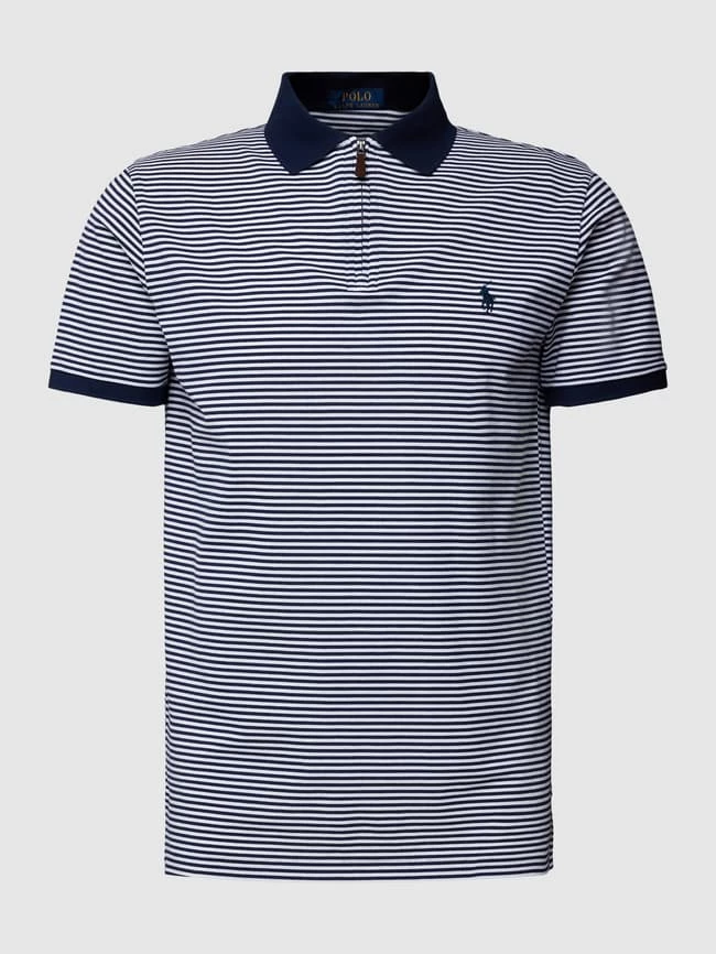 Polo Ralph Lauren Custom Slim Fit Poloshirt Mit Streifenmuster - Dunkelblau 2 Polo Ralph Lauren Custom Slim Fit Poloshirt Mit Streifenmuster - Dunkelblau – Bild 2