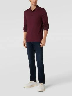 Christian Berg Men Poloshirt Mit Kurzer Knopfleiste - Dunkelrot