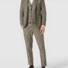 CG - Club Of Gents Regular Fit Anzughose Mit Tartan-Karo Modell 'Claas' - Beige
