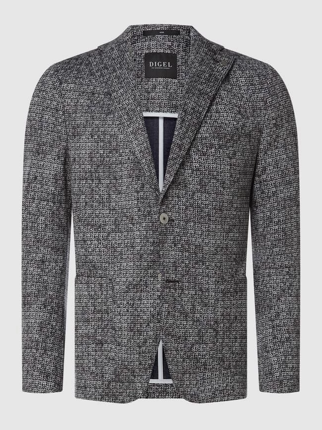 DIGEL Slim Fit 2-Knopf-Sakko Aus Jersey Modell 'Kristo' - Dunkelgrau 1 DIGEL Slim Fit 2-Knopf-Sakko Aus Jersey Modell 'Kristo' - Dunkelgrau
