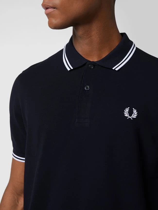 Fred Perry Poloshirt Mit Kontrastabschlüssen - Marineblau 3 Fred Perry Poloshirt Mit Kontrastabschlüssen - Marineblau – Bild 3