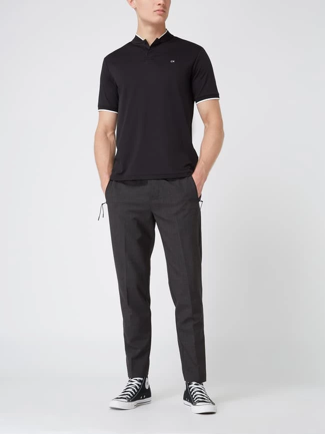 CK Calvin Klein Regular Fit Poloshirt Mit Stehkragen - Schwarz 1 CK Calvin Klein Regular Fit Poloshirt Mit Stehkragen - Schwarz
