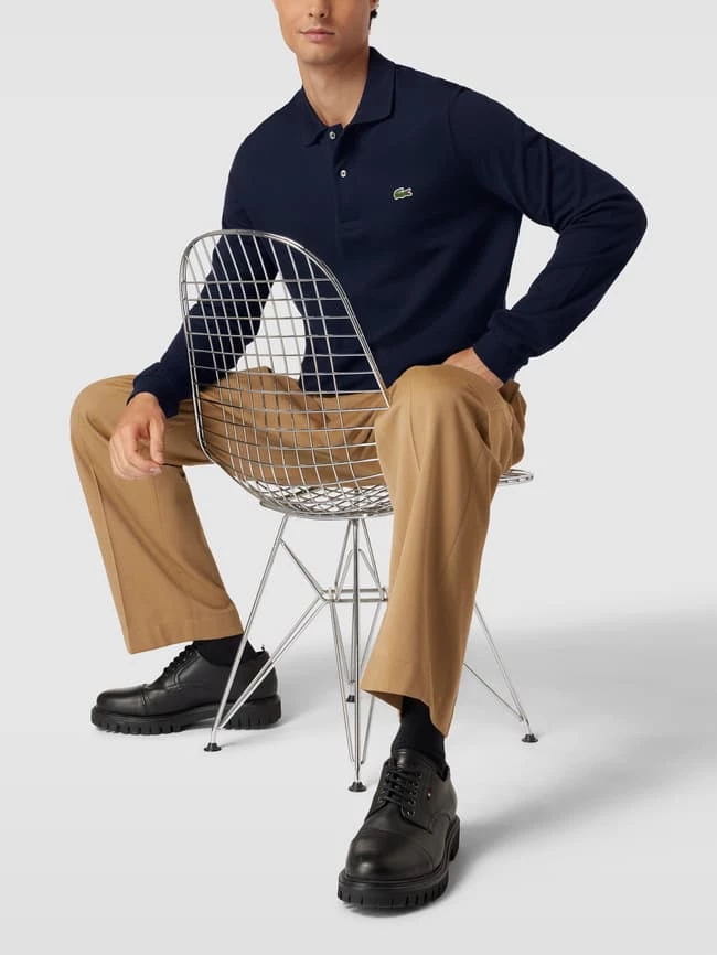 Lacoste Classic Fit Poloshirt Mit Label-Detail Modell 'POLO LANGARM' - Marineblau 1 Lacoste Classic Fit Poloshirt Mit Label-Detail Modell 'POLO LANGARM' - Marineblau