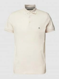 Tommy Hilfiger Poloshirt Mit Label-Stitching Modell 'ESSENTIAL' - Offwhite