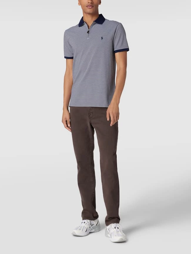 Polo Ralph Lauren Custom Slim Fit Poloshirt Mit Streifenmuster - Dunkelblau 1 Polo Ralph Lauren Custom Slim Fit Poloshirt Mit Streifenmuster - Dunkelblau