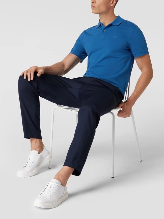 BOSS Poloshirt Mit Label-Stitching Modell 'Pallas' - Blau 1 BOSS Poloshirt Mit Label-Stitching Modell 'Pallas' - Blau