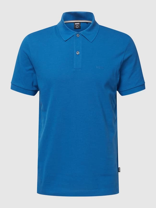 BOSS Poloshirt Mit Label-Stitching Modell 'Pallas' - Blau 2 BOSS Poloshirt Mit Label-Stitching Modell 'Pallas' - Blau – Bild 2