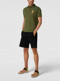 Polo Ralph Lauren Custom Slim Fit Poloshirt Mit Label-Stitching - Dunkelgrün