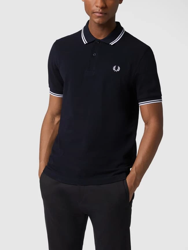Fred Perry Poloshirt Mit Kontrastabschlüssen - Marineblau 4 Fred Perry Poloshirt Mit Kontrastabschlüssen - Marineblau – Bild 4