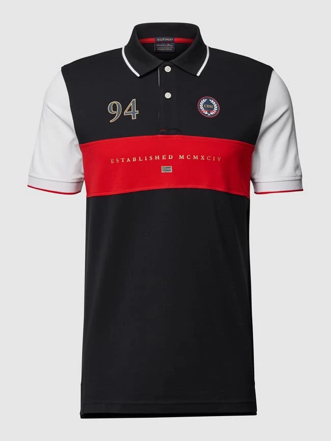 Christian Berg Men Poloshirt Mit Label-Prints - Marineblau 2 Christian Berg Men Poloshirt Mit Label-Prints - Marineblau – Bild 2