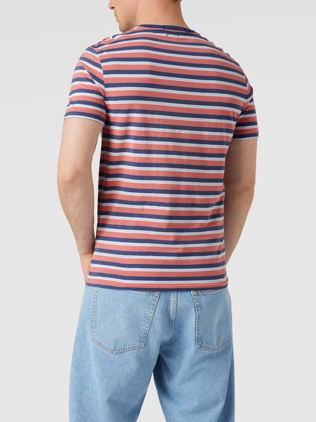 Polo Ralph Lauren T-Shirt Mit Streifenmuster Und Logo-Stitching - Bordeaux Rot 5 Polo Ralph Lauren T-Shirt Mit Streifenmuster Und Logo-Stitching - Bordeaux Rot – Bild 5