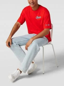 CHAMPION T-Shirt Mit Label-Print - Rot