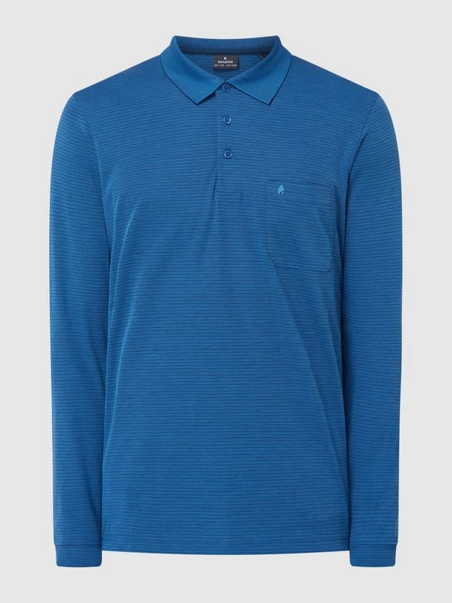 RAGMAN Poloshirt Aus Baumwollmischung - Royalblau 2 RAGMAN Poloshirt Aus Baumwollmischung - Royalblau – Bild 2