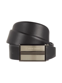 Pierre Cardin Ledergürtel Mit Pinschließe - Schwarz